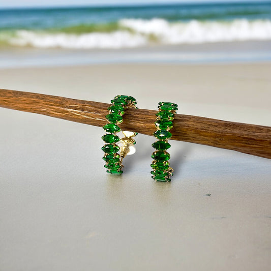 RHINESTONE HOOP EARRINGS