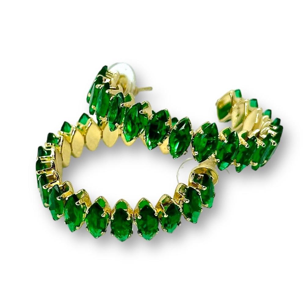 RHINESTONE HOOP EARRINGS